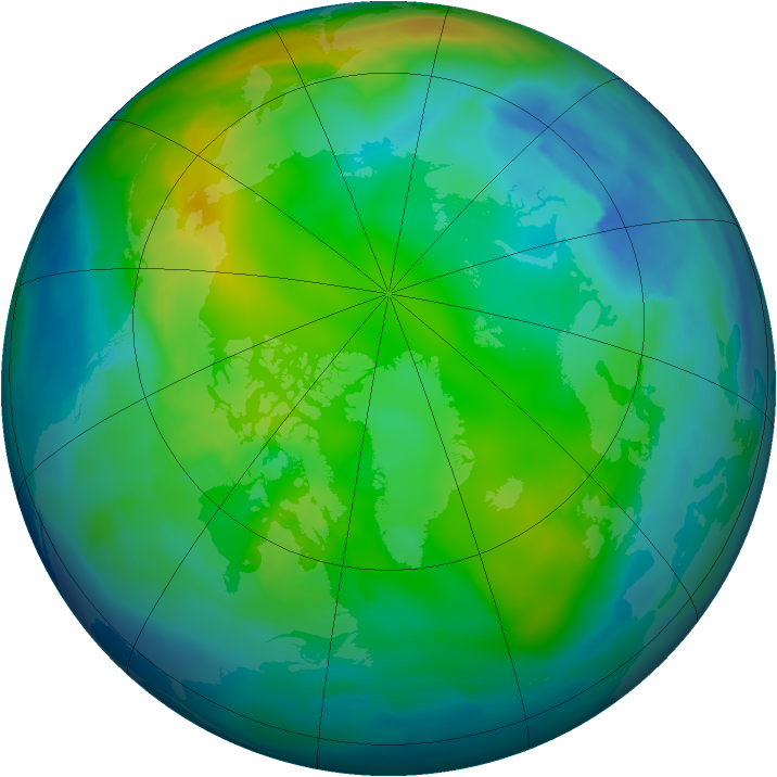 Arctic ozone map for 13 November 2010